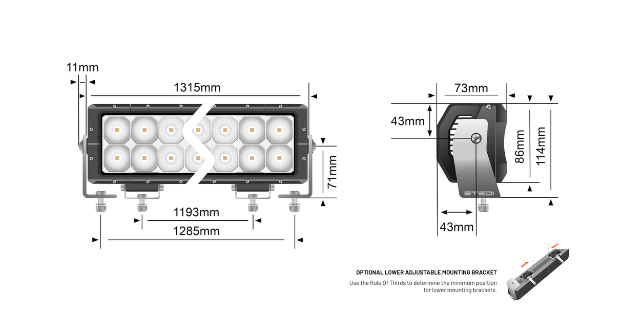 STEDI ST4K 52" 100 Led Double Row Light Bar