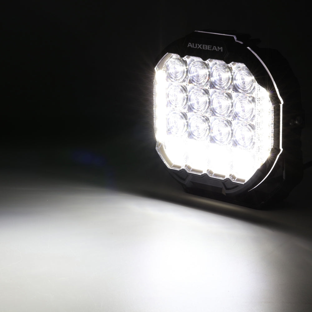 Auxbeam MASTER-T Series 9" Combo Beam Off-Road Lights Amber Backlight