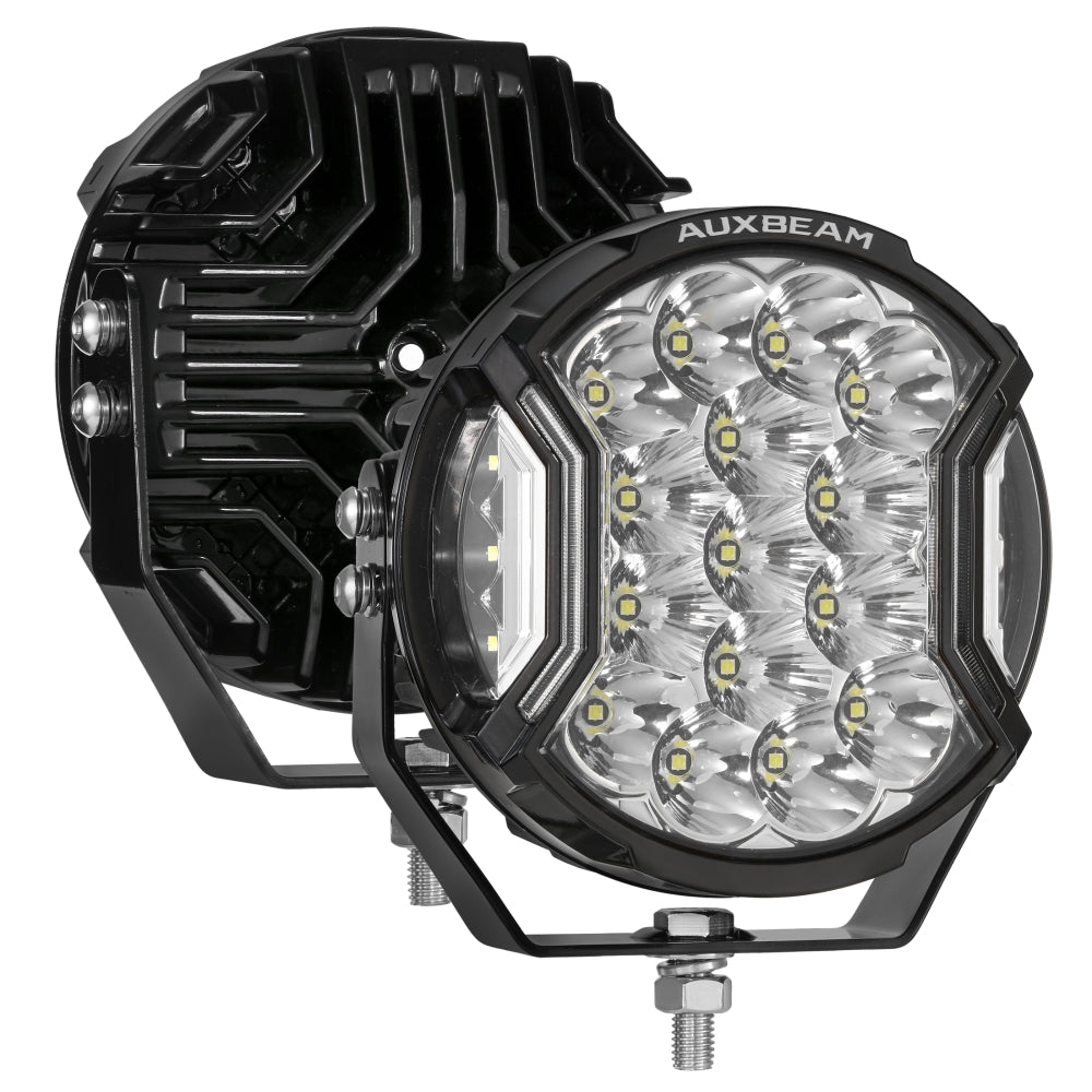 V-ULTRA Series | 7 Inch 226W LED Side Shooter White Pod Lights with Amber DRL
