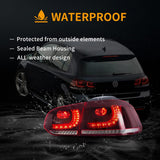 LED Tail Light Assembly With Amber Sequential Turn Signal For 2008-2014 VW Golf 6th Gen Mk6 Hetchback