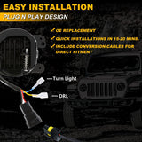 (2pcs/set) 4 Inch LED Fog Lights with DRL & Amber Turn Signal For Jeep Wrangler JK 2007-2017 Front Bumper Lamp