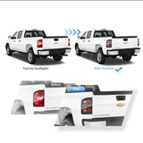 LED Tail Light Assembly With Red Turn Signal Clear For 2007-2013 Chevrolet Silverado 1500 2500HD 3500HD & 2007-2010 GMC Sierra 1500 2500HD 3500HD Dually