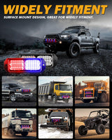 (4PSC/SET) 24LED Emergency Surface Mount Grill Strobe Light for Trucks Vehicles ATV RV Cars Van