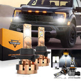 For FORD F150 F250 F350 F-16 Plus Series H13 Built-in Canbus Automotive Grade 14000LM LED Light Bulbs High Low Beam Bundle