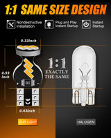 168 2825 W5W T10 LED Interior Light Bulbs 1.5W 300% Brighter 3500K Amber | 10 Bulbs