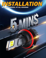 9007/HB5 LED Headlight Bulbs 90W 20000LM F15 Series 20% Smaller Size 6500K Cool White | 2 Bulbs