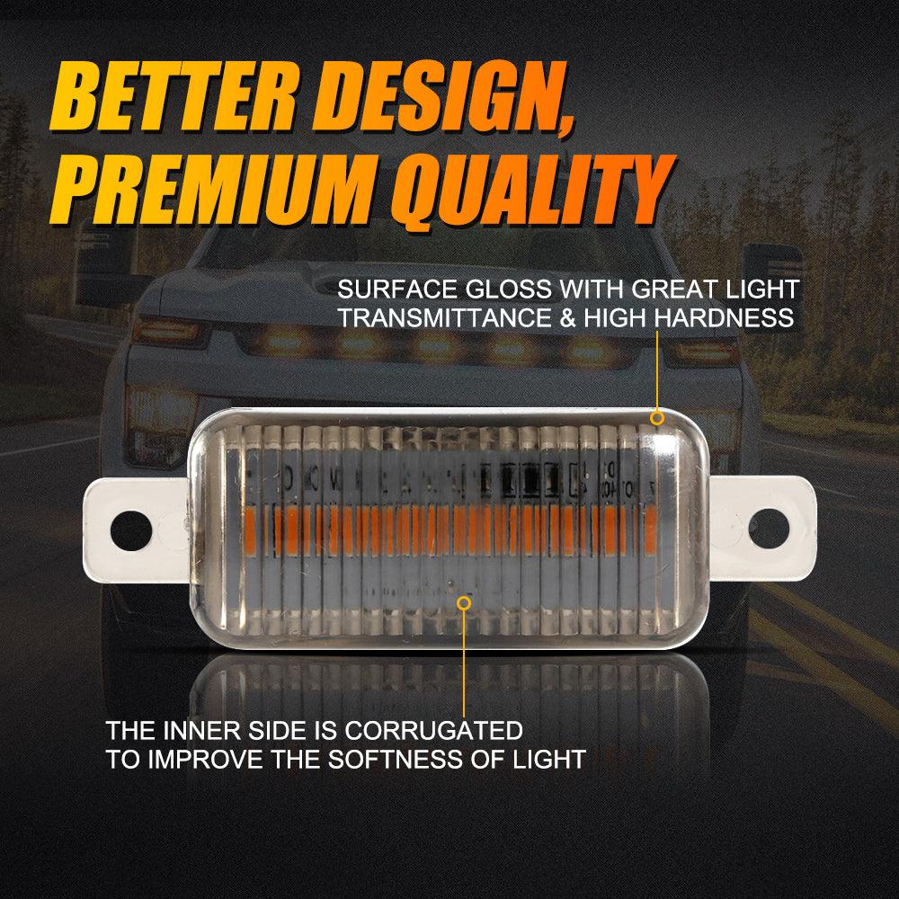 (3pcs/set)  LED Front Grille Lights Raptor Style Amber Light Fit for Dodge Ram 1500 2500 3500 (Amber shell/ Smoked shell）