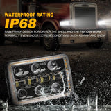 (2PCS/SET)  4x6 inch Sealed Beam LED Headlight with Hi/Low Beam DRL Turn Signal Light