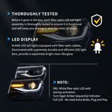 LED Headlight Assembly Dual Beam Projector Black For 2014-2015 Chevrolet Camaro