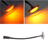 (4pcs/set) LED Front Hood Grille Lights Raptor Style Amber Light Fit for Pickup Truck Off-Road SUV (Amber Shell/ Smoked Shell)