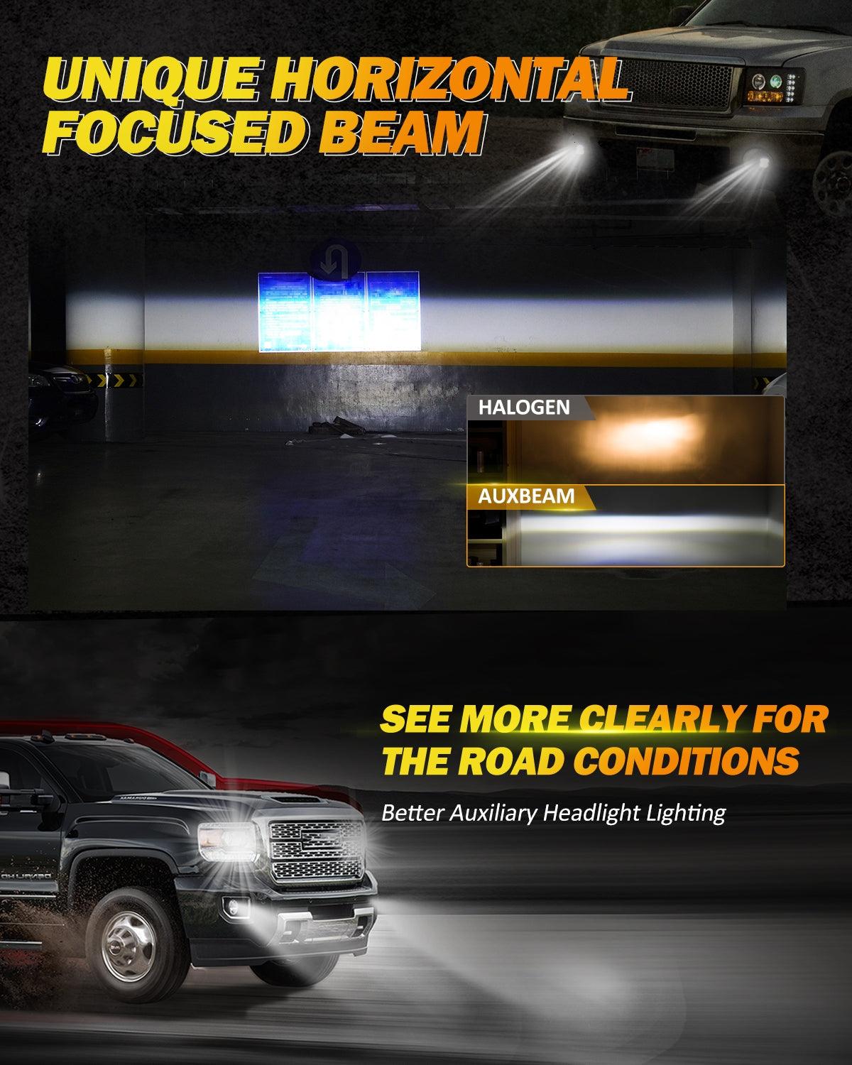 (2pcs/set) 48W LED Fog Lights DOT Approved For 2007-2013 GMC Sierra 1500 / 2007-2014 Sierra 2500HD 3500HD (Chrome)