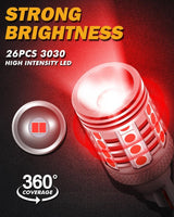 912 921 T15 W16W LED Strobe Flashing 3rd Brake Center High Mount Stop Light 20W 350% B3 Series | 2 Bulbs