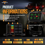 6/8 Gang LED Switch Panel, Off Road Light Controller