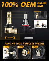 9006/HB4 LED Headlight Bulbs 60W 16000LM Q20-SE Series 1:1 OEM Factory Size 6500K Cool White | 2 Bulbs