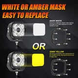 5 Inch 110W LED Driving Lights with Additional Amber Covers & 22 Inch 5D-PRO Series LED Light Bars Combo for CBR 1000rr Off Road Buggy, ATV, UTV, Truck