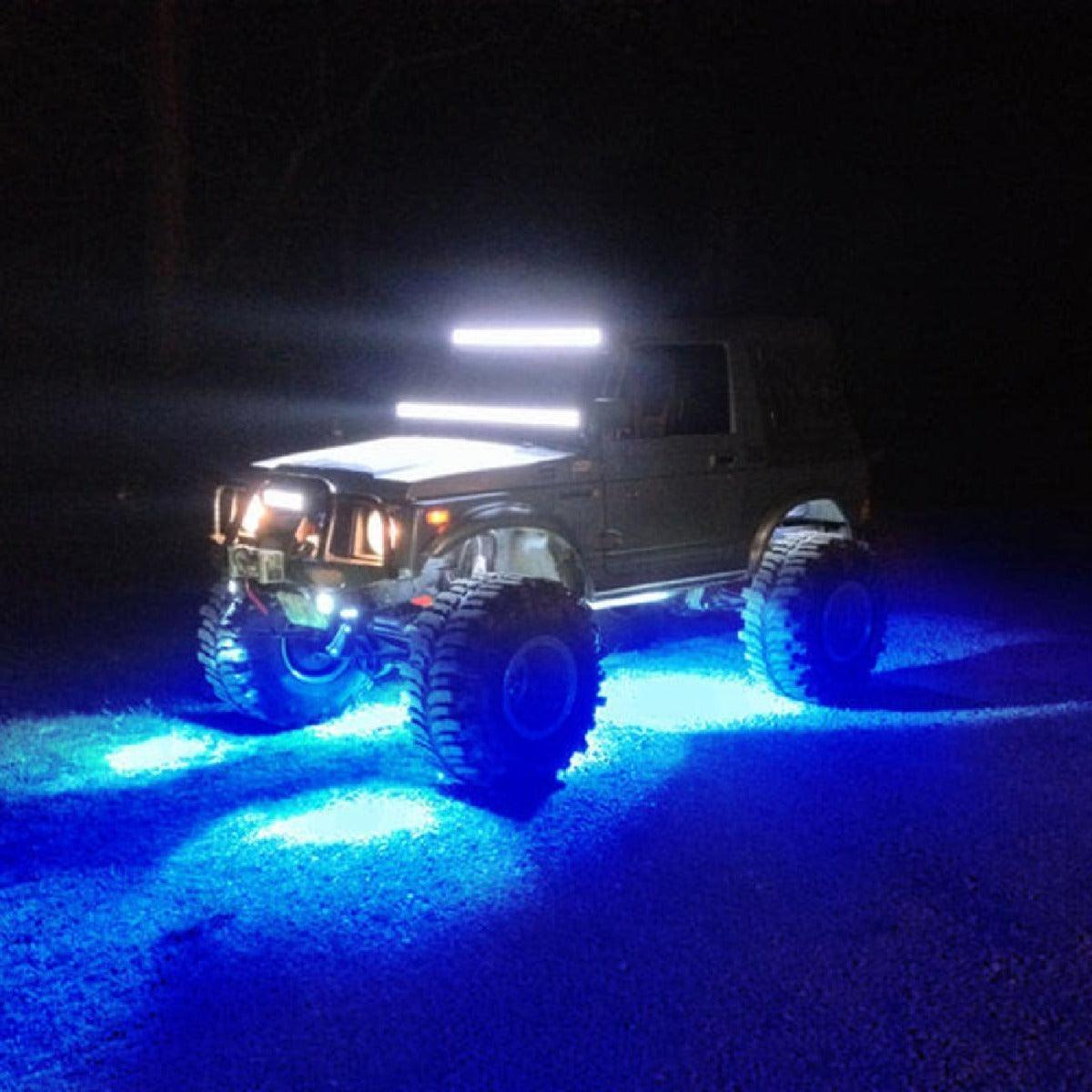 (4Pcs/8Pcs/12Pcs Set) RGB LED Rock Light Set with Bluetooth Controller