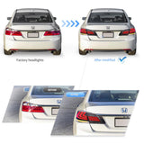 LED Tail Light Assembly With Sequential Turn Signal For 2013-2017 Honda Accord 9th Gen Sedan