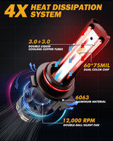 9012/HIR2 LED Headlight Bulbs 110W 25000LM GX Bi-Color Series High Power & Brightness Dual Color Switchback | 2 Bulbs