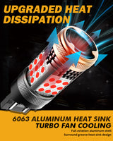 T20 7443 7440 LED Brake/Tail Light Bulbs 56W 600% High Brightness CAN-Bus Error Free Red Strobe Flashing B21 Series Strobe | 2 Bulbs