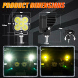 XP-ULTRA Series 3 Inch 80W 9600LM LED Pods Lights White&Amber