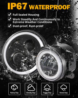 Upgraded RGB 7 Inch Headlights + 4 Inch Fog Lights Combo for Jeep Wrangler JK with APP Control