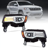 LED Headlight Assembly Full LED With Startup Animation/ Blue DRL For 2014-2022 Jeep Grand Cherokee (WK2）