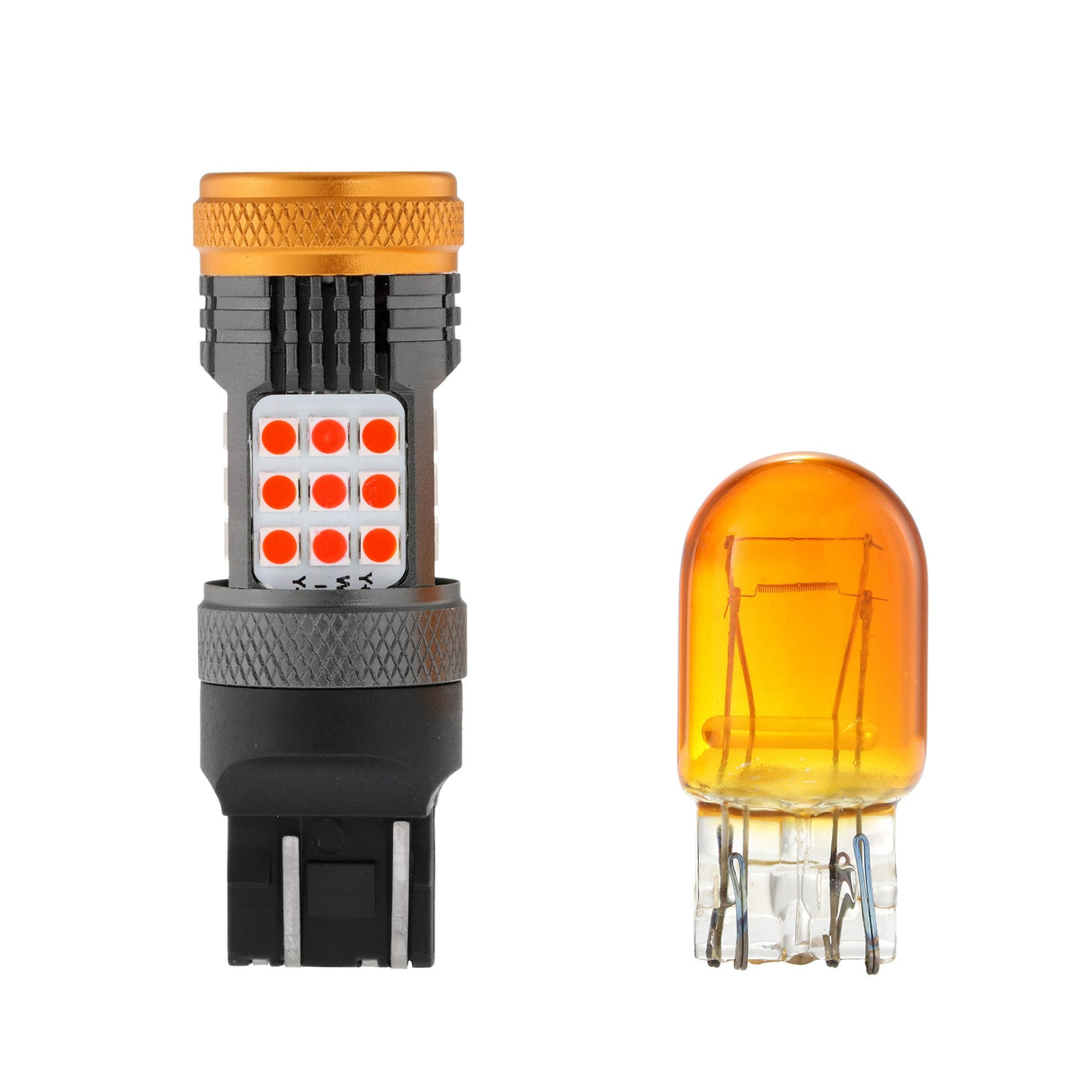 T20 7443 7440 LED Brake/Tail Light Bulbs 56W 600% High Brightness CAN-Bus Error Free Red Strobe Flashing B21 Series Strobe | 2 Bulbs
