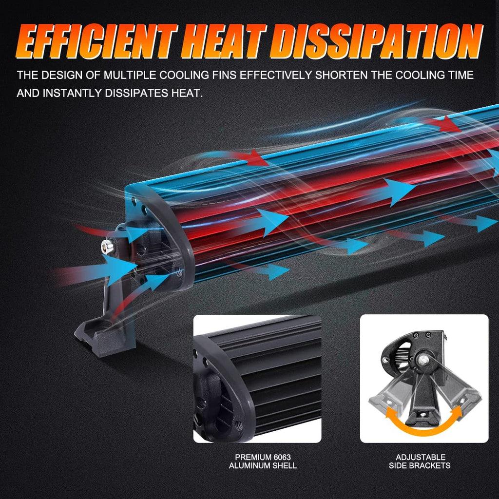 22 Inch-52 Inch 5D Series Straight/Curved Combo Beam Double Row LED Light Bar for Chevy Tahoe
