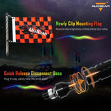 3FT/4FT LED RGB Whip Lights with Bluetooth/ Remote Controlled + Whip Light Mounting Brackets for UTV, ATV, Off-road Vehicle