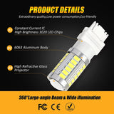 3156 LED Backup Reverse/Turn Signal/Brake Tail Light Bulbs 20W 4000LM 6500K White 33LED Series | 2 Bulbs