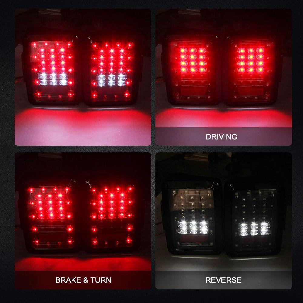 7'' LED Headlight Replacement with Halo Ring + 4'' LED Fog Light + LED Smoke Tail Light + Front Turn Signal & Fender Flares Side Marker Light for Jeep Wrangler JK