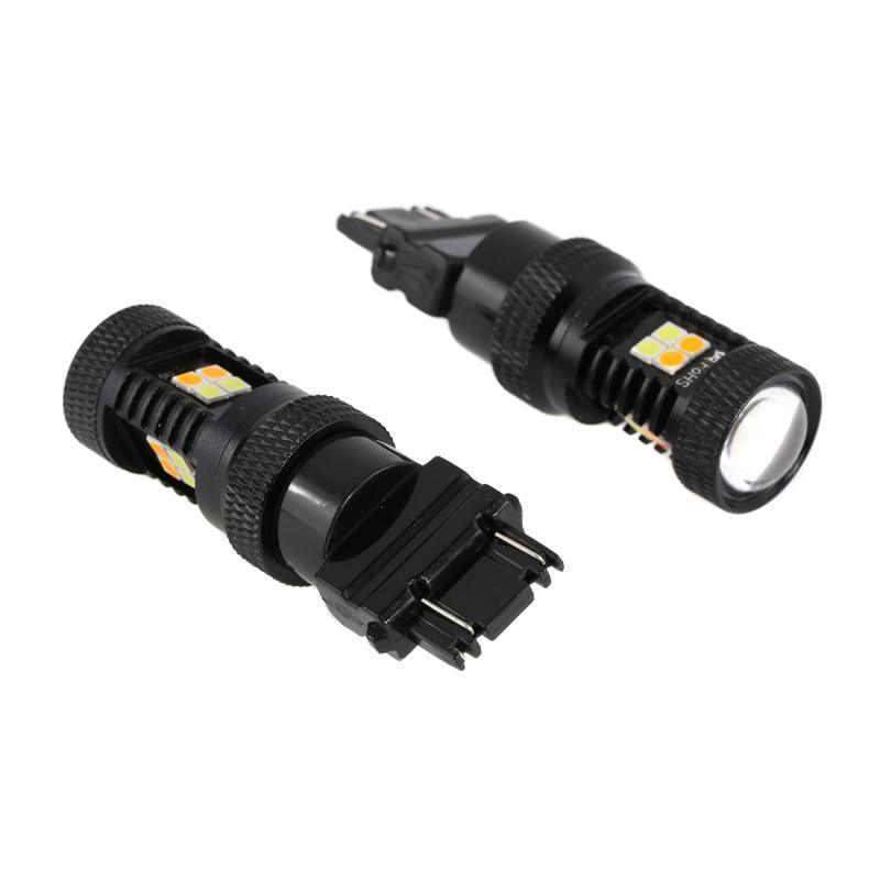 (2pcs/set) White&Amber Switchback Bake/Reverse/Tail Light LED Bulbs with Canbus-Decode