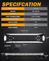 38.5 Inch Rooftop Strobe Flashing Light Bar with Mounting Brackets 20 Flashing Modes Emergency Safety Warning Caution Beacon Lights