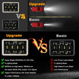 (2PCS/SET)  4x6 inch Sealed Beam LED Headlight with Hi/Low Beam DRL Turn Signal Light