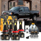 For 2007-2014 GMC Sierra 3500 HD 9005 H11 LED Headlight Bulbs Bundle