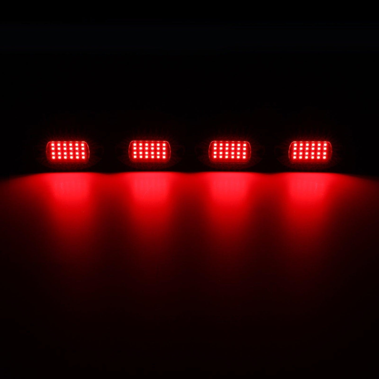 RGBW LED Rock Lights Kit with Bluetooth APP & Wireless Remote Control, Multicolor Neon Underglow Lights with Brake Light function for ATV UTV