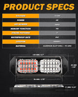 (4PSC/SET) 24LED Emergency Surface Mount Grill Strobe Light for Trucks Vehicles ATV RV Cars Van