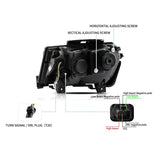 LED Headlight Assembly Dual Beam Projector Black For 2014-2015 Chevrolet Camaro