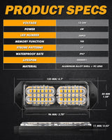 (4PSC/SET) 24LED Emergency Surface Mount Grill Strobe Light for Trucks Vehicles ATV RV Cars Van