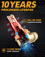 H11/H9/H8/H16JP LED Headlight Bulbs 60W 16000LM Q20-SE Series 1:1 OEM Factory Size 6500K Cool White | 2 Bulbs