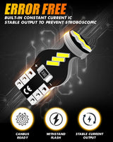 168 2825 W5W T10 LED Interior Light Bulbs 1.5W 300% Brighter 6500K White | 10 Bulbs