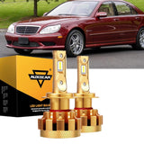 For 2001-2006 Mercedes-Benz S55 AMG with Halogen Headlamps F-16 Plus Series Built-in Canbus LED Light Bulbs High Low Beam Bundle