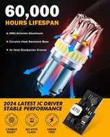1157 BAY15D LED Backup Reverse/Turn Signal/Brake Tail Light Bulbs 14W 6000LM CAN-Bus Error Free 6500K White Y2 Series | 2 Bulbs