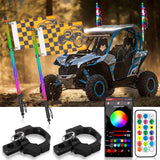 New LED RGB Whip Lights with Turn Signal & Brake Light, Bluetooth APP/ Remote Control