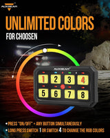 RA80 XL RGB 8 Gang Switch Panel for UTV ATV Side by Sides, Toggle/ Momentary/ Pulsed Modes, Off Road Lights Controller