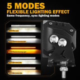SP-DRL Series 12 Inch/22 Inch/32 Inch/42 Inch Off Road Double Row LED Light Bar With Amber&White DRL