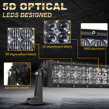 42 Inch 5D Series Curved LED Light Bar + 42" Curved LED Light Bar Windshield Mount Brackets