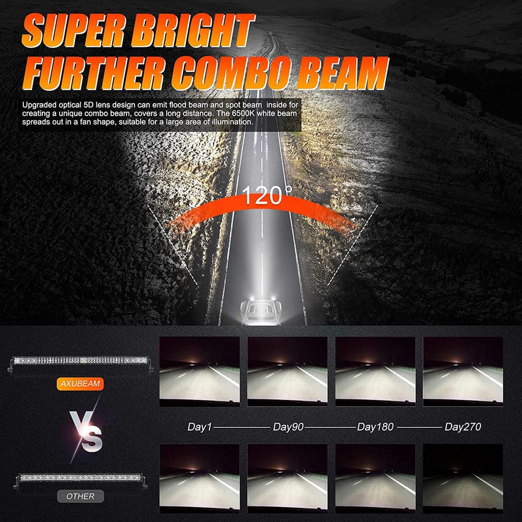 22 Inch-52 Inch 5D Series Straight/Curved Combo Beam Double Row LED Light Bar for Chevy Tahoe