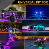 (4Pcs/8Pcs/12Pcs Set) RGB LED Rock Light Set with Bluetooth Controller