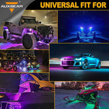 4Pcs RGB LED Rock Light Set with Bluetooth Controller